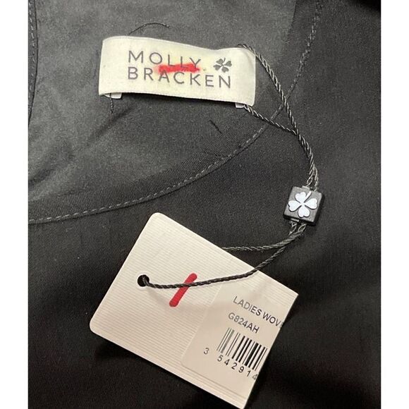 Nomade Molly Bracken Womens Size Large Black Woven Ruffle Shift Mini Dress NWT - Picture 4 of 8